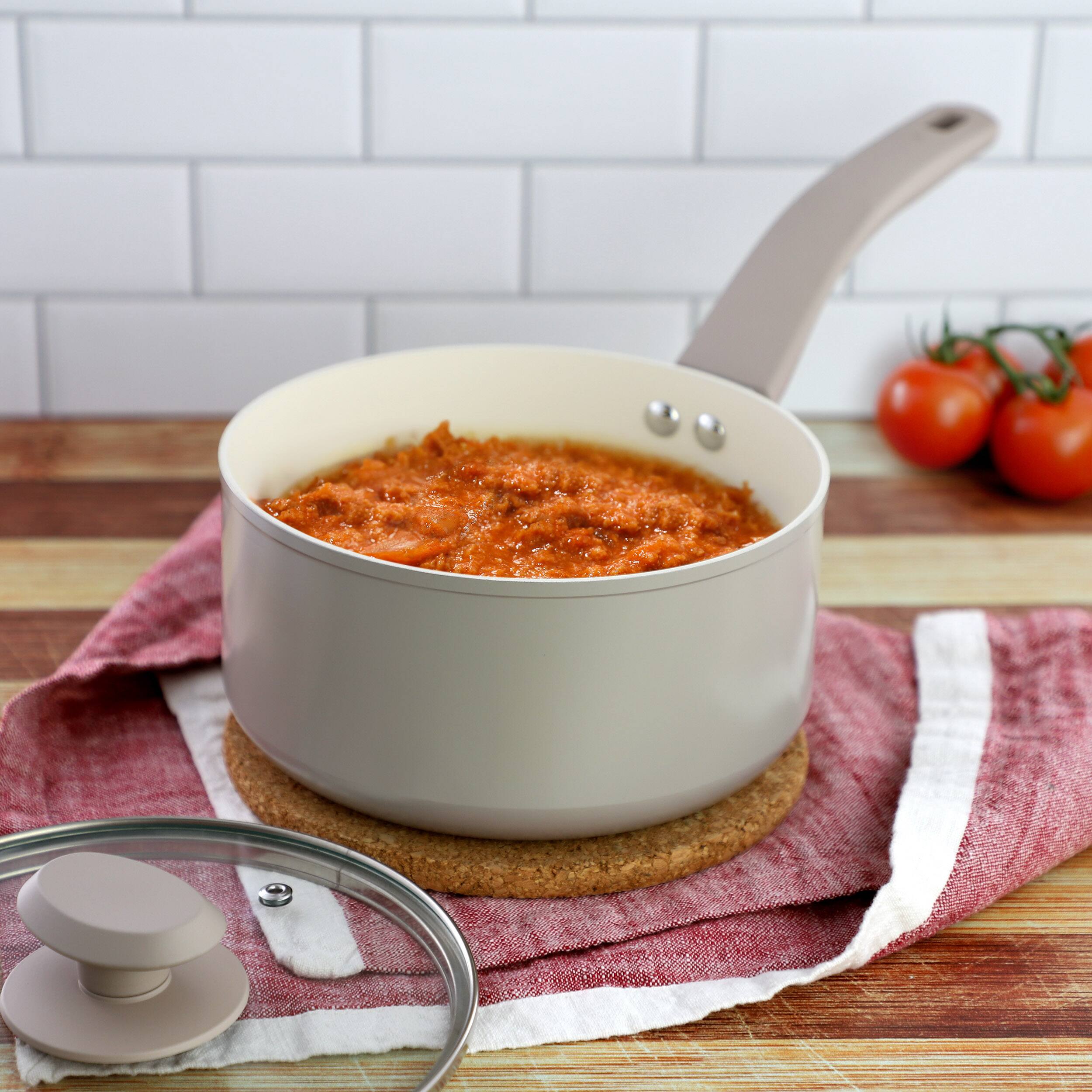 Oster Sutterville Choice 2.5 Quart Ceramic Nonstick Saucepan with Lid ...