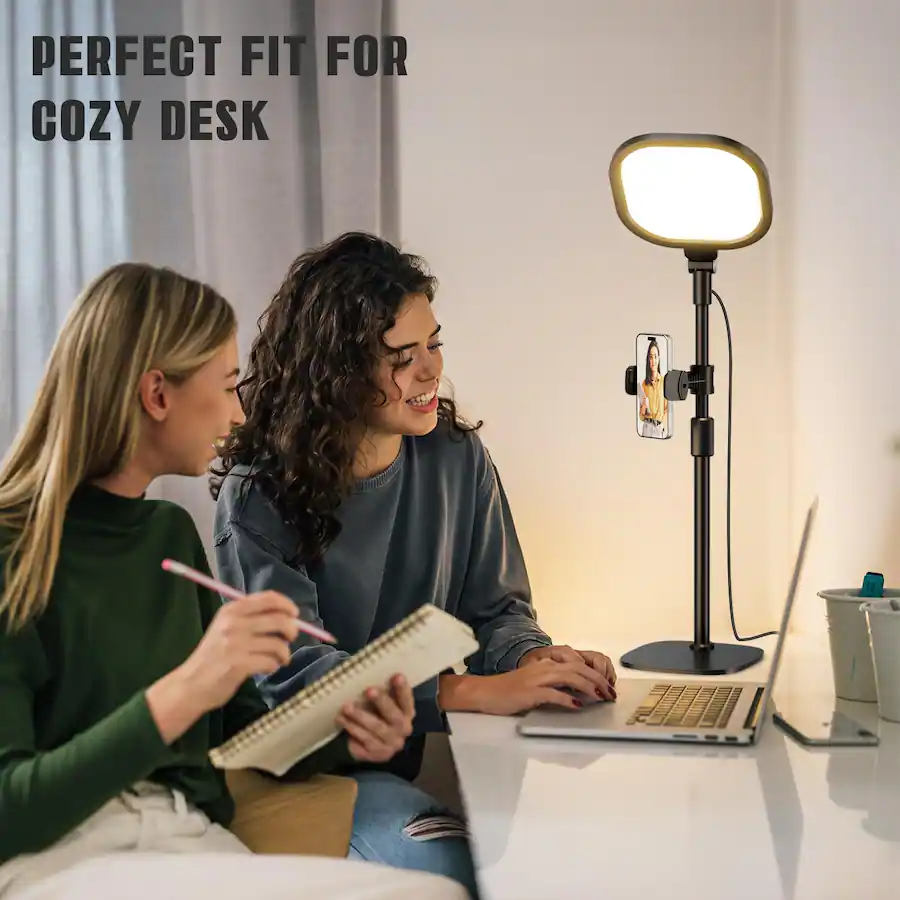 TECH SAFARI Desk Ring Light With Stand And Phone Holder 3000k 6500k ...