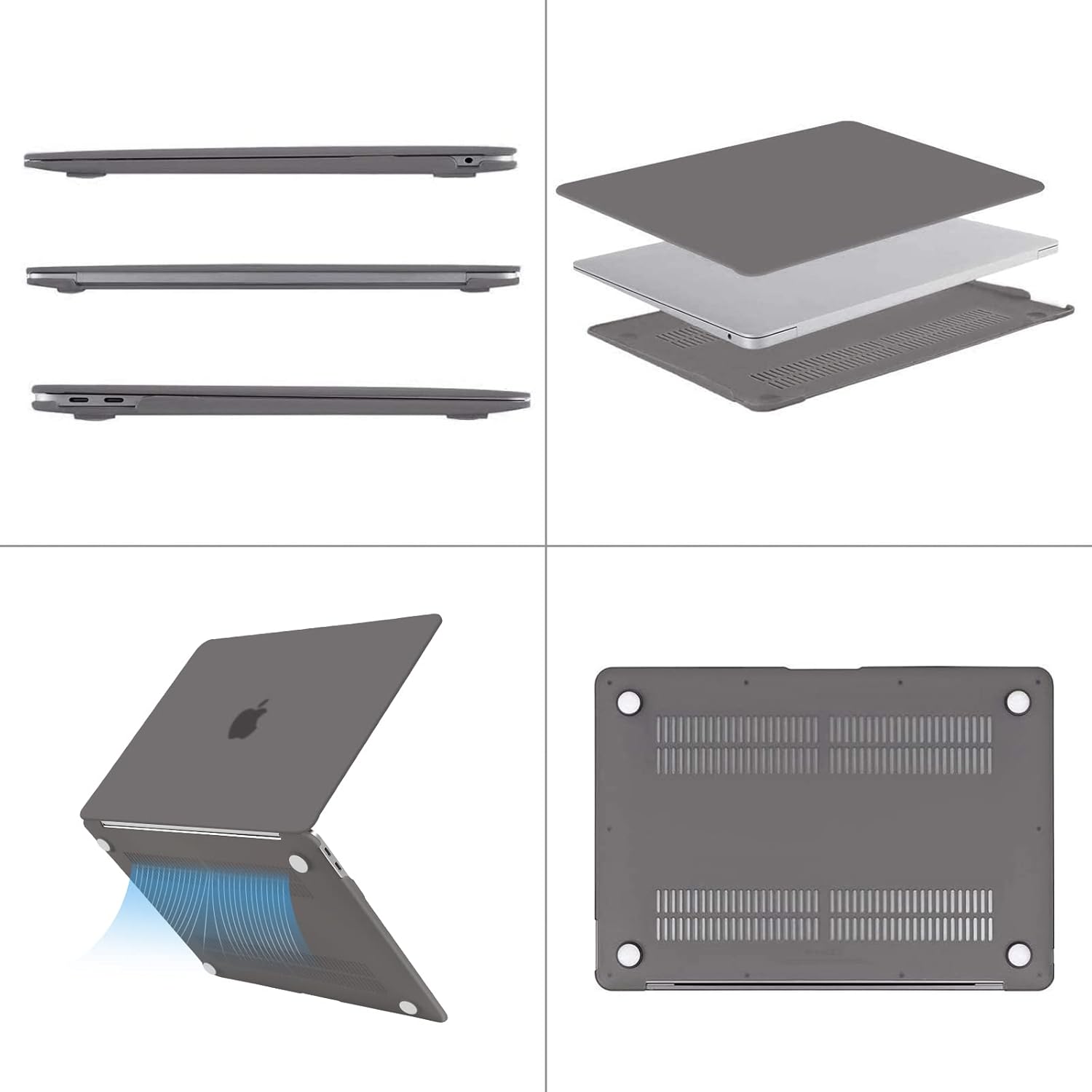 Alt View 1. mosiso - Case for MacBook Air 13 inch A2337 M1 A2179 A1932 with Touch ID 2018-2022 - Gray.