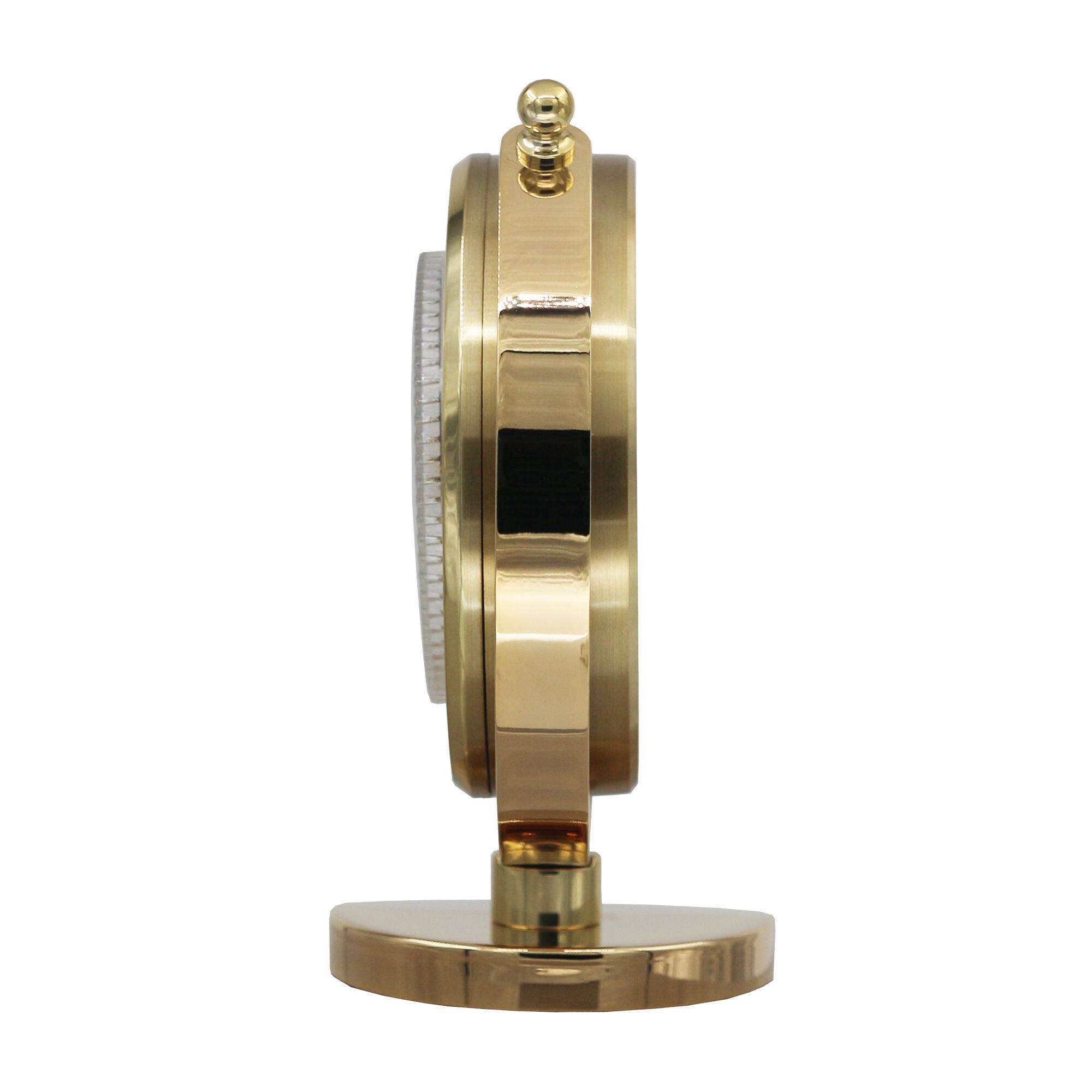Alt View 3. Seiko - Seiko Golden Globe Desk and Table Clock - Gold Tone.