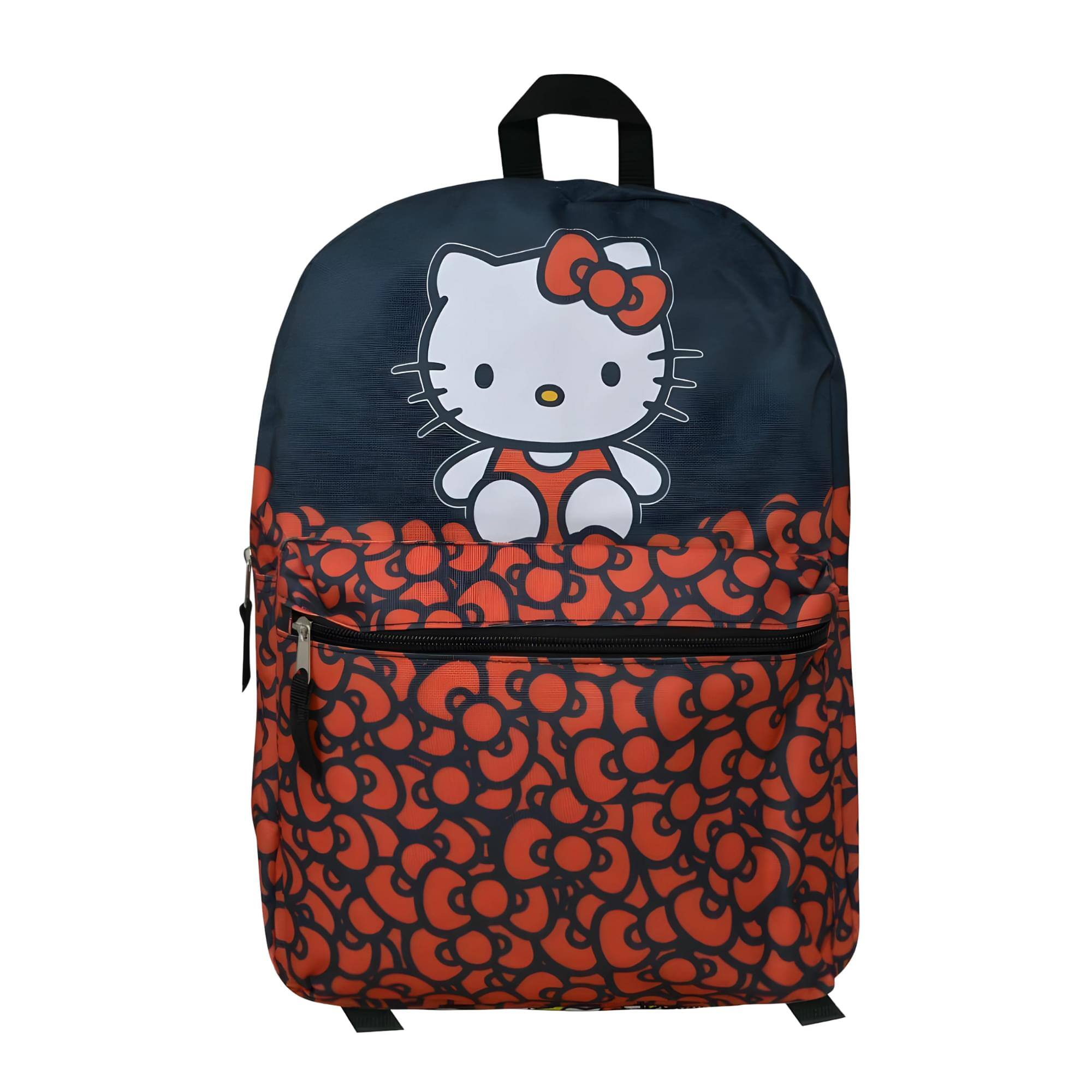 Front. Hello Kitty - Sanrio Hello Kitty Red Bows 16 Inch Kids Backpack - Red.