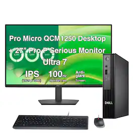 Dell - Upgraded - Pro Micro Desktop (Ultra 7 265T vPro, 32GB, 1TB SSD, Intel Graphics, WiFi 6E, BT 5.4, Win 11 Pro)with 27"monitor 1Pack