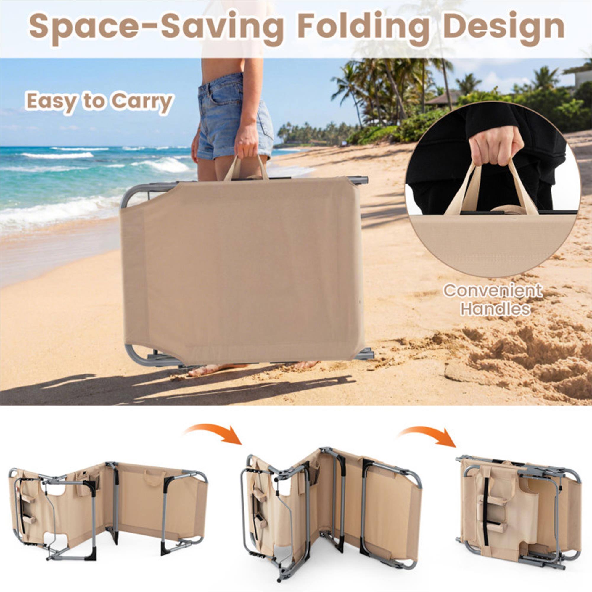 Space-Saving Folding Design  
Easy to Carry  
Convenient Handles