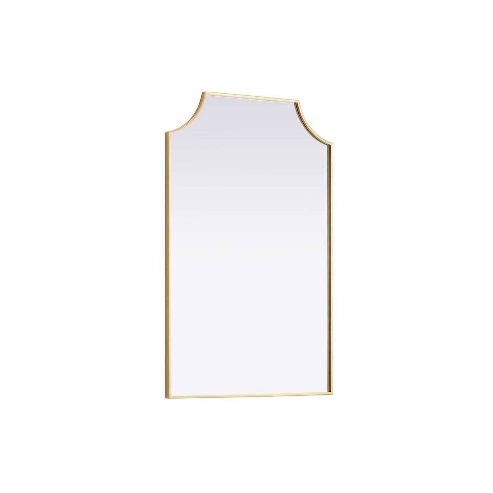 Alt View 1. Elegant Kitchen and Bath - Notched Metal Mirror 27x42 inch in Brass - Brass.