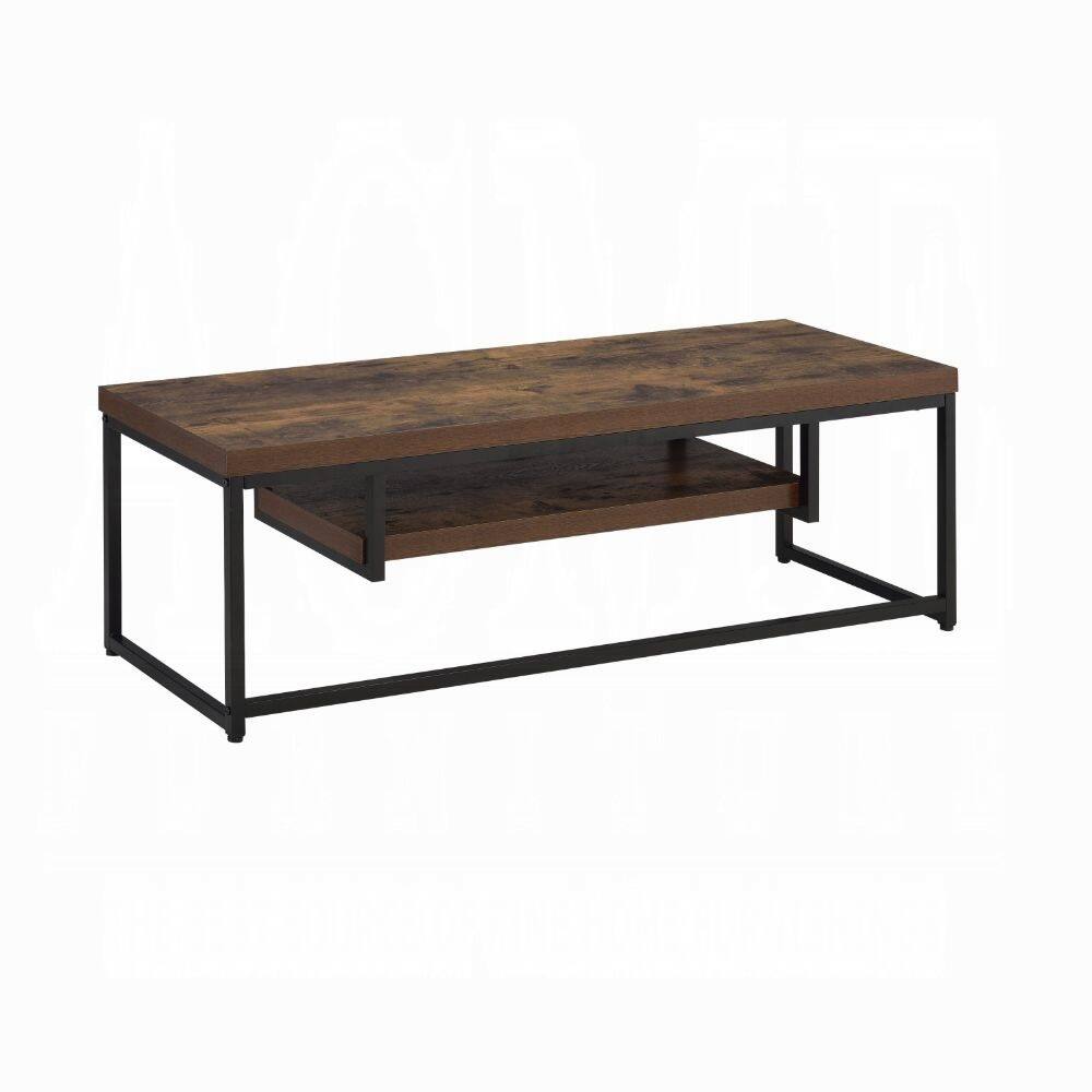 Alt View 1. Spaco - Spaco TV Stand for TVs Up to 50 Inch, Industrial Style with Weathered Oak Top, Metal Base and Open Shelf,for Living Room - Black+Oak.
