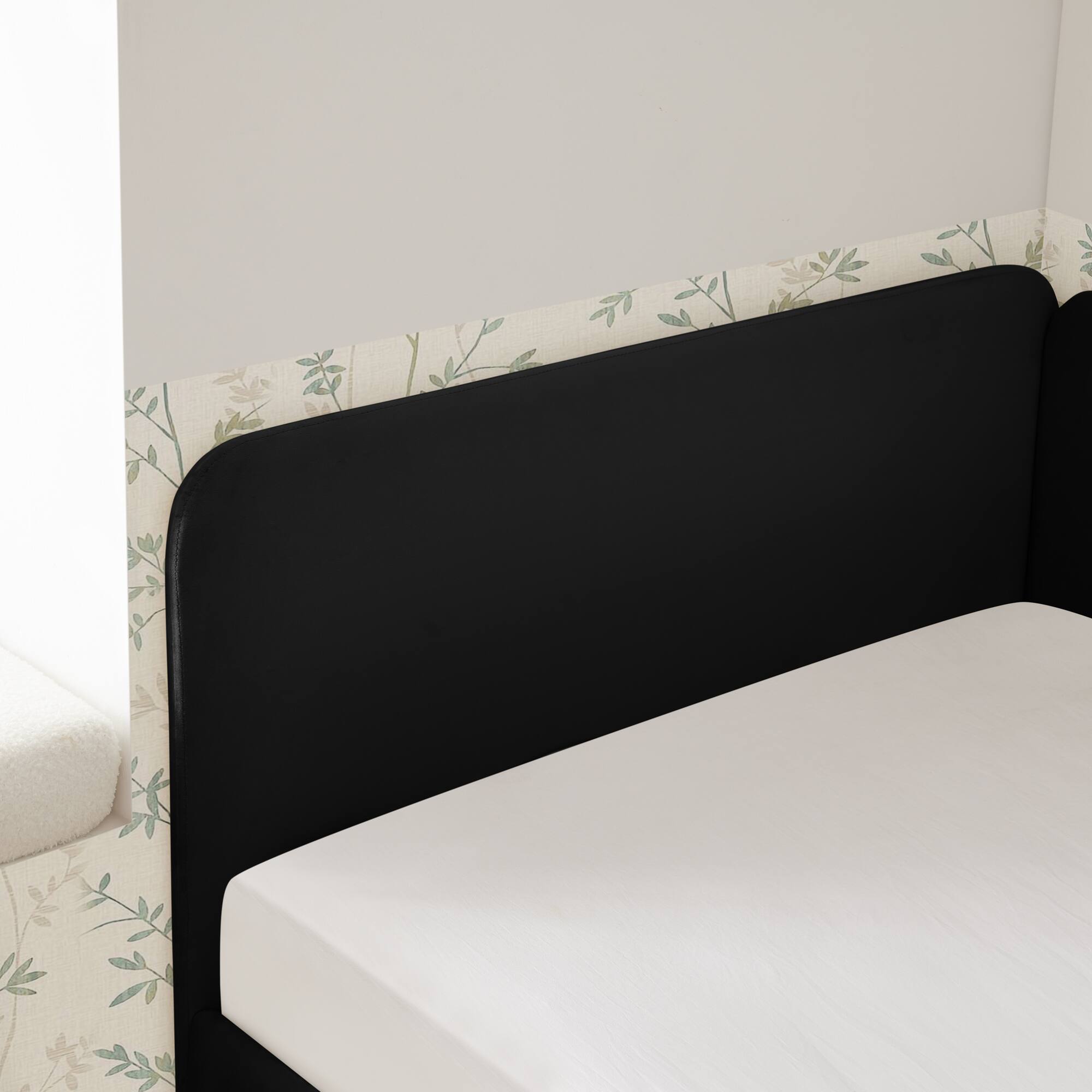 Alt View 5. GOODSILO - Twin Size Upholstered Platform Sofa Bed Frame with Dual Storage Drawers for Space Saving Solutions - Black.