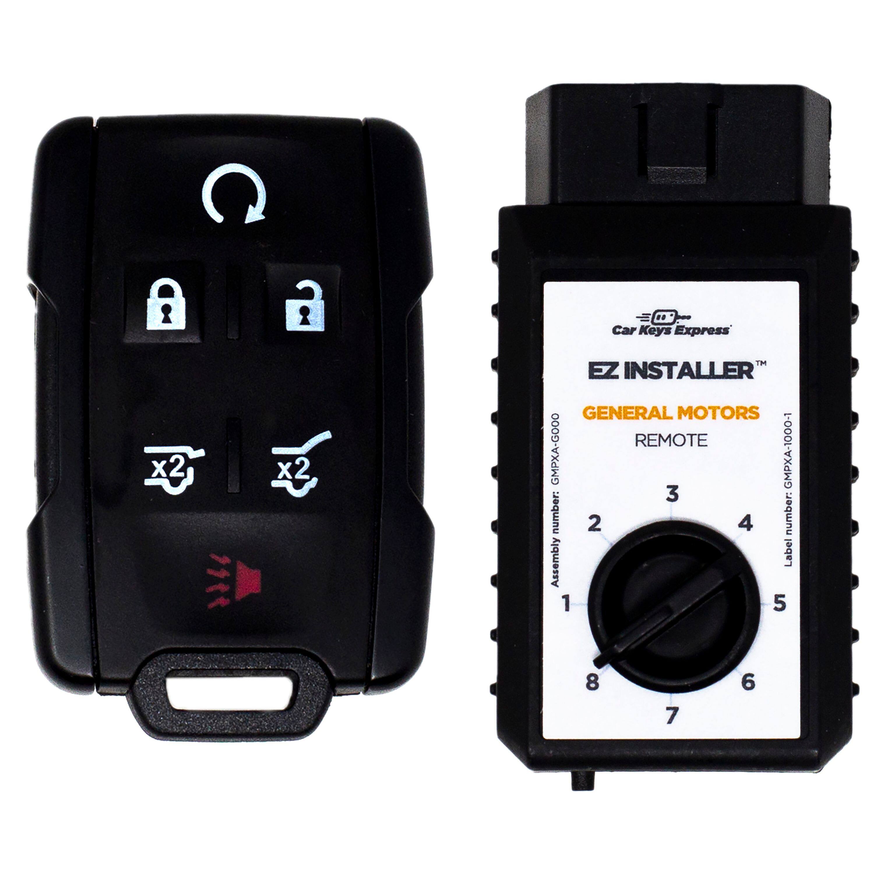 Car Key Express EZ INSTALLER  
GENERAL MOTORS REMOTE  
GMPXA-G000 GMPXA-1000-1  

Assembly Label  
1 2 3 4 5 6 7 8  

REMOTE  
Assembly number: 2  
Label number: 4