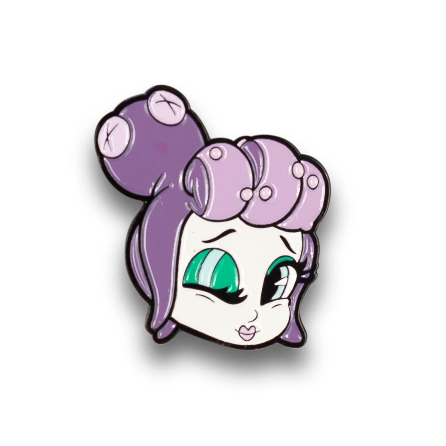 Alt View 1. Just Funky - Cuphead Collectable | Cuphead Mermaid Boss Enamel Pin | Collector’s Edition - Purple.