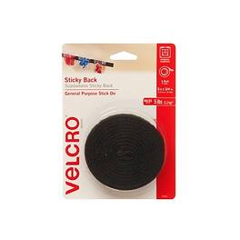 Velcro - Velcro® Brand 3/4" x 5' Sticky Back Hook & Loop Fastener Roll - Black