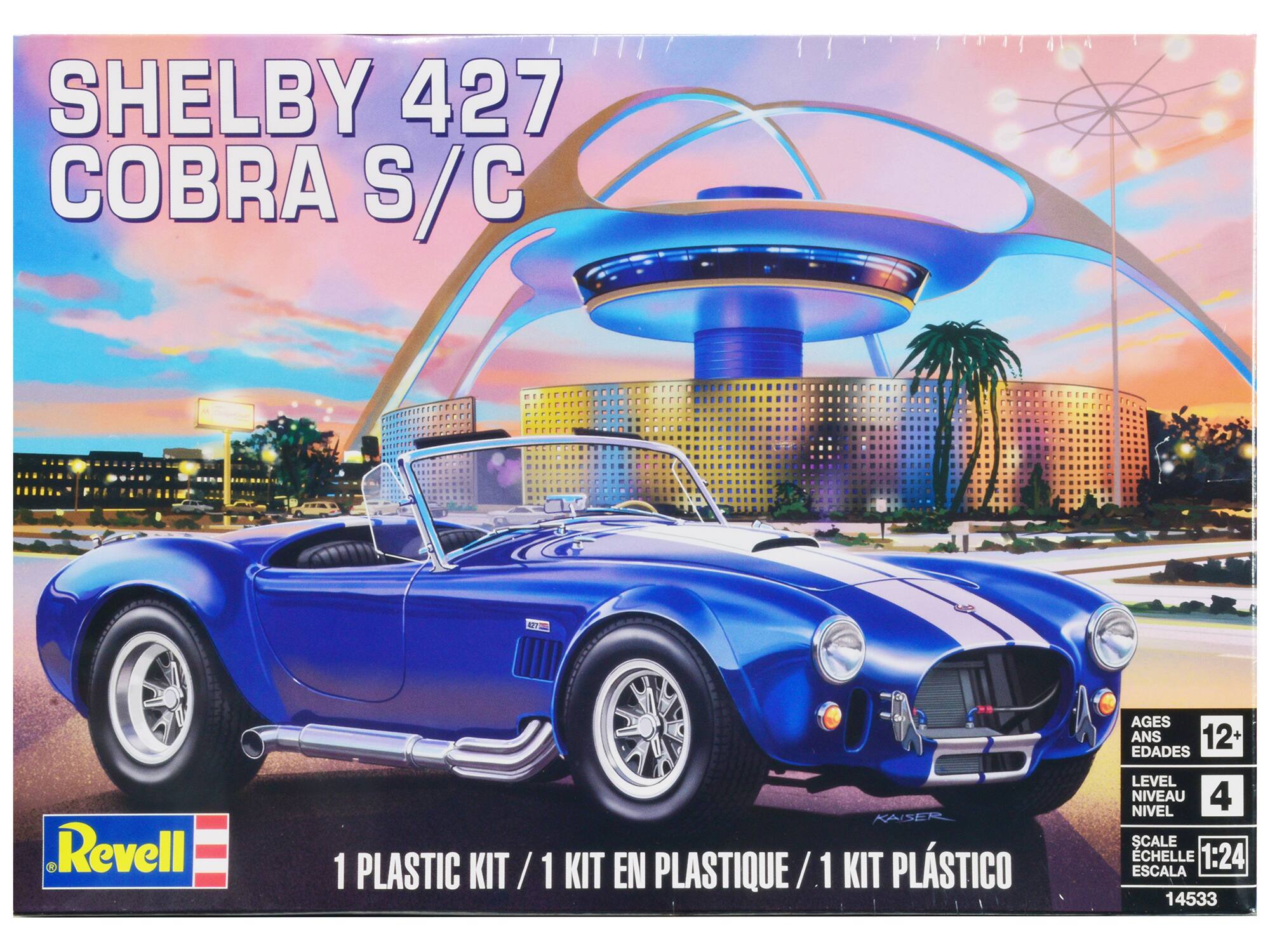 SHELBY 427 COBRA S/C

AGES 12+  
EDADES 12+  
LEVEL 4  
NIVEAU 4  
NIVEL 4  
SCALE 1:24  
ECHELLE 1:24  
ESCALA 1:24  

1 PLASTIC KIT / 1 KIT EN PLASTIQUE / 1 KIT PLÁSTICO  

Revell  

14533