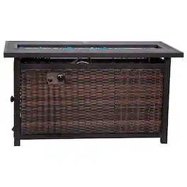 Emma + Oliver - Propane Fire Table with Glass Beads and Hideaway Tank Holder - Espresso/Black