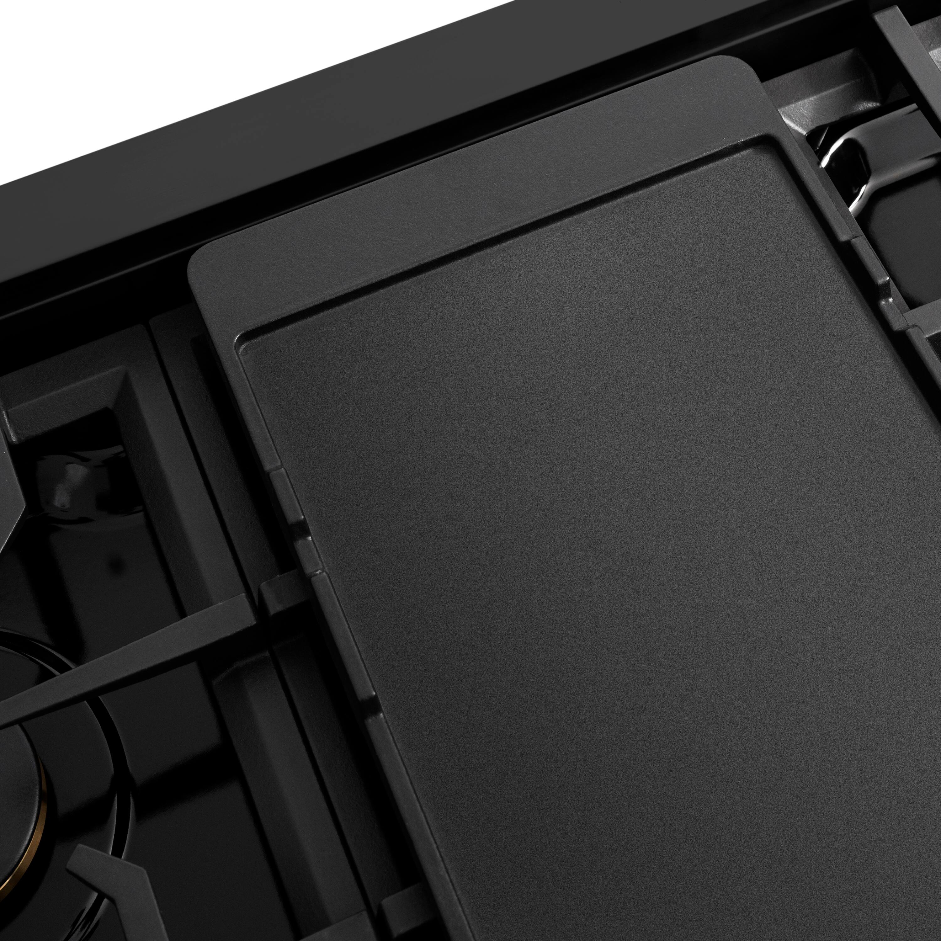 Alt View 11. ZLINE - ZLINE 48 in. Autograph Paramount Rangetop with Gold Accents (SRTBZ-48-G) - Black Stainless Steel.