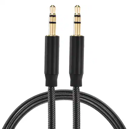 Front. Unique Bargains - AUX Cable, 3.5mm Nylon Braided Male to Male Audio Cord, for Headphone Speaker Car Stereo Computer - Black.