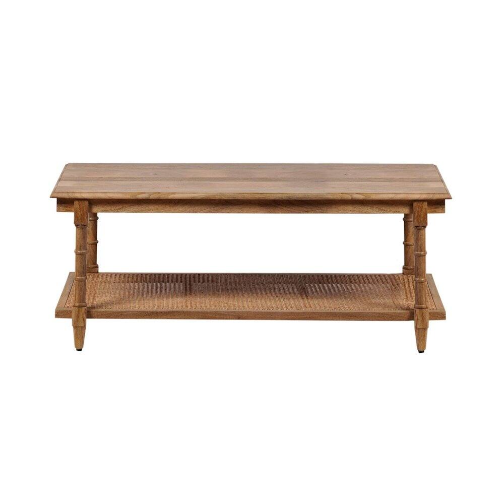 Alt View 1. Carolina Chair & Table - Chesterfield Wood & Cane Coffee Table - Natural - Brown.