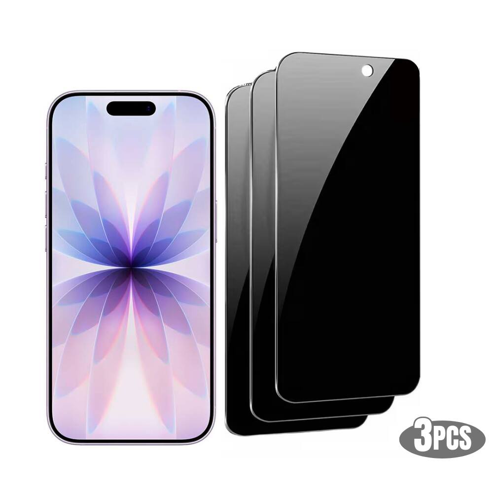Alt View 4. Qixxronics - 3-Pack Qixxronics for iPhone 17 Privacy Screen Protector Anti-Spy Bubble Free 9H Tempered Glass - Black.