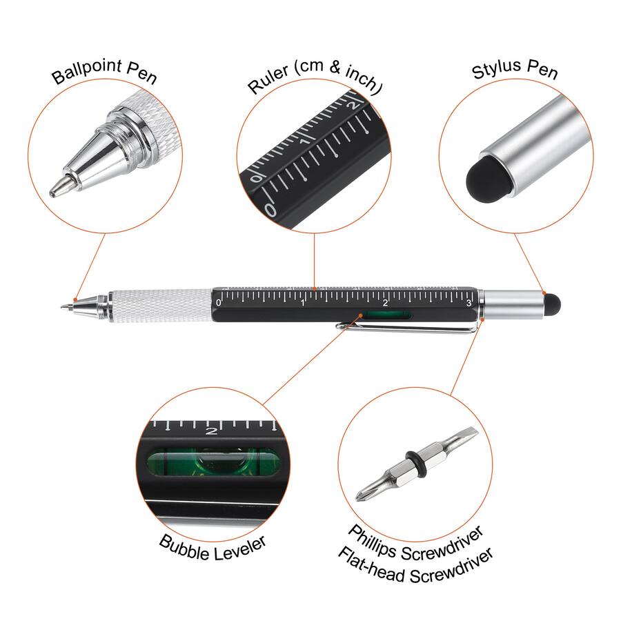 Tech Pen Length Unique Bargains 2pcs 6 in 1 Metal Multitool Tech Tool Pen with ...