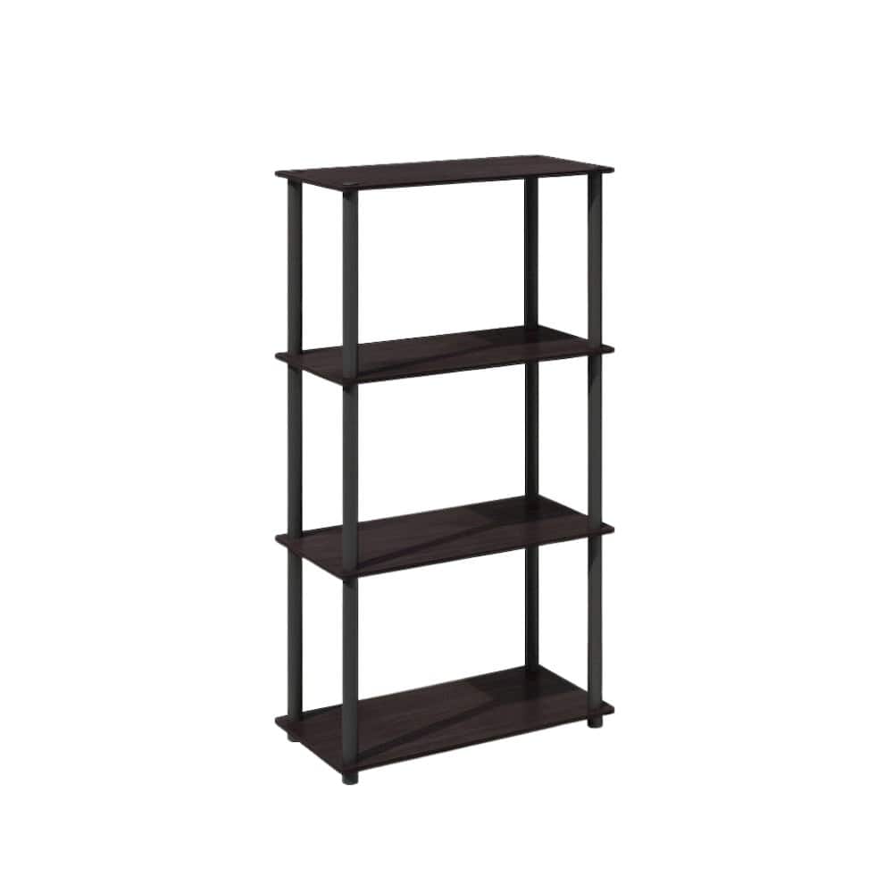 FurniFact - Wooden Bookcase with Open Shelving for Spacious Storage - Dark Walnut