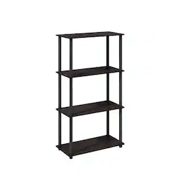 FurniFact - Wooden Bookcase with Open Shelving for Spacious Storage - Dark Walnut