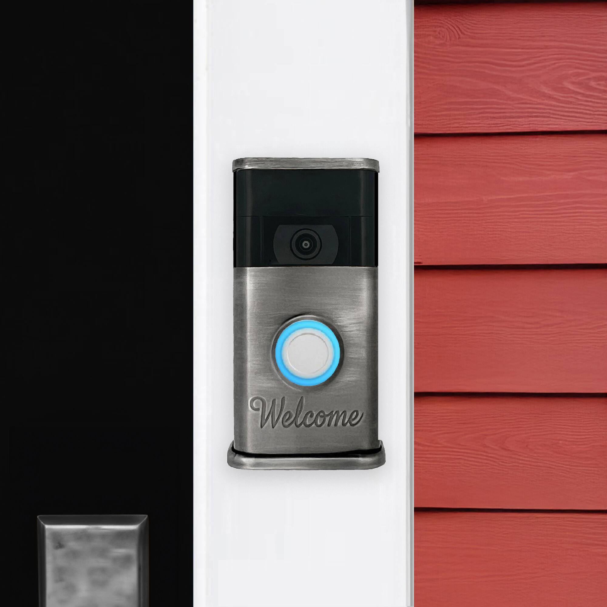 Alt View 3. Michael Healy - Welcome Video Doorbell Cover (Ring 2nd Gen) - Antique Pewter.