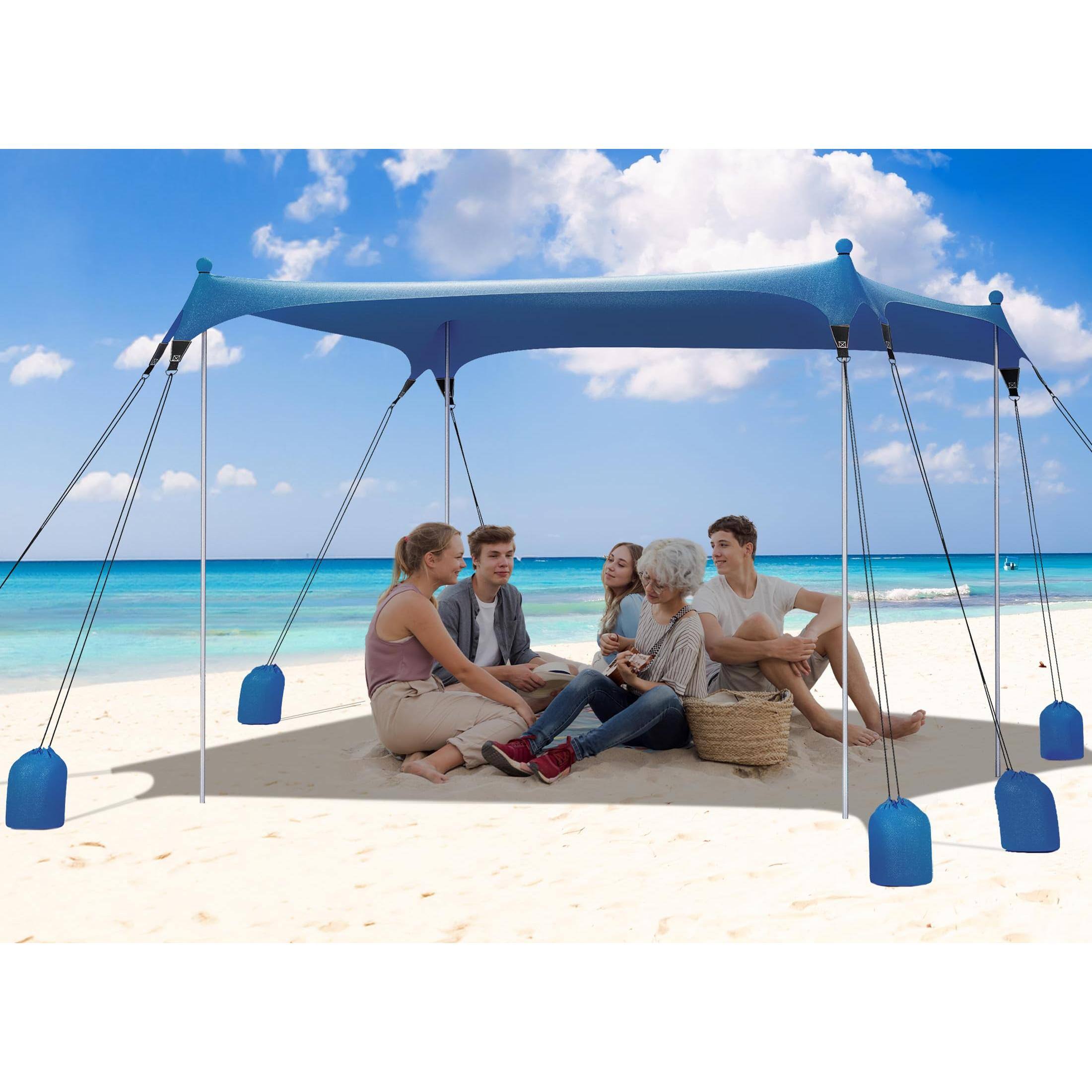 Alt View 1. Paradigms Interiors - Beach Tent Sun Shelter With Upf50 Protection  Windproof Pop Up Shade For Family Travel Camping Easy Setup Umbr - Skyblue-12 X 12 FT.