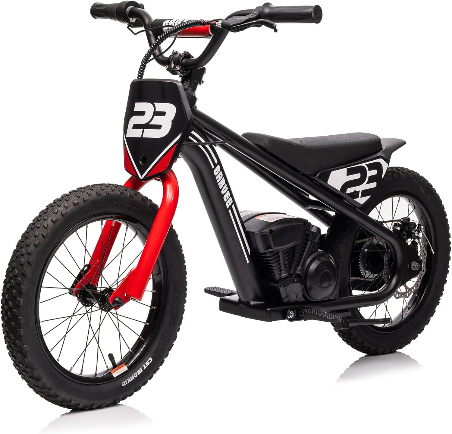 Acekool - 360W Electric Dirt Bike for Kids, 24V Detachable Battery, 16" Wheels, 3 Speeds up to 16MPH, Ages 6-12, Aluminum - Black
