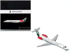Embraer ERJ-145 Commercial Aircraft "Mexicana de Aviacion" (XA-MBR) White with Green and Tail 1/200 Model by GeminiJets