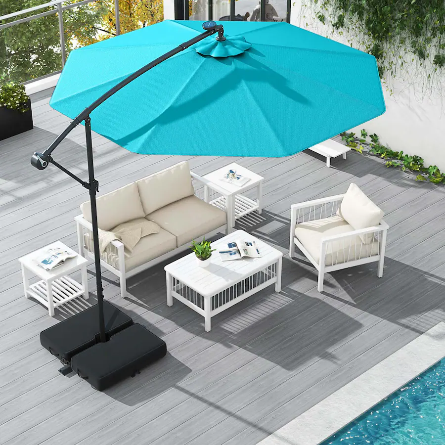 Gymax 10 Ft Offset Patio Umbrella Solar Powered Cantilever Umbrella W Cantilever W 112 Led Lights Gymax 10 Ft Offset Patio Umbrella Solar Powered Cantilever Umbrella W Cantilever W 112 Led Lights