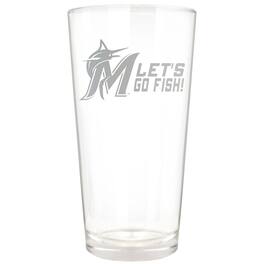 Great American Products - Miami Marlins Etched 16oz. Rally Cry Pint Glass - Multicolor