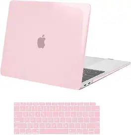 mosiso - Case for MacBook Air 13 inch Case 2020 2019 2018 Release M1 A2337 A2179 A1932 with Touch ID with Keyboard Cover - Rose Pink