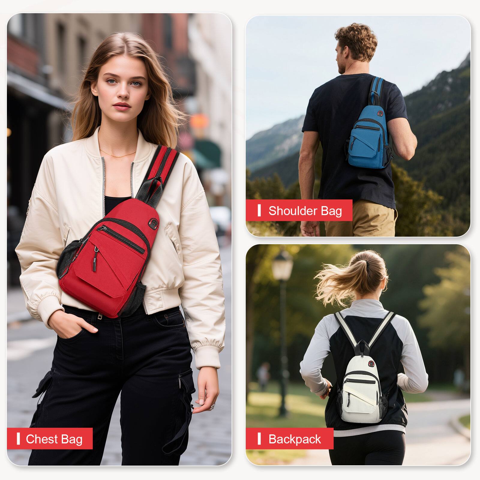 - Shoulder Bag
- Chest Bag
- Backpack