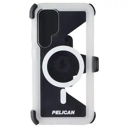 Front. Pelican - Pelican Voyager Magnetic Case + Holster for Samsung Galaxy S25+ (Plus) - Clear - Clear.