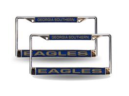 Rico Industries - Georgia Southern Eagles Chrome Metal Laser Cut License Plate Frame - Set of 2 Frames - Multi