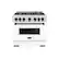 Front. ZLINE - ZLINE Autograph 36 in. Classic Dual Fuel Satin Steel Range w/ White & Black Accents (CDRSZ-WM-36-MB) - White.