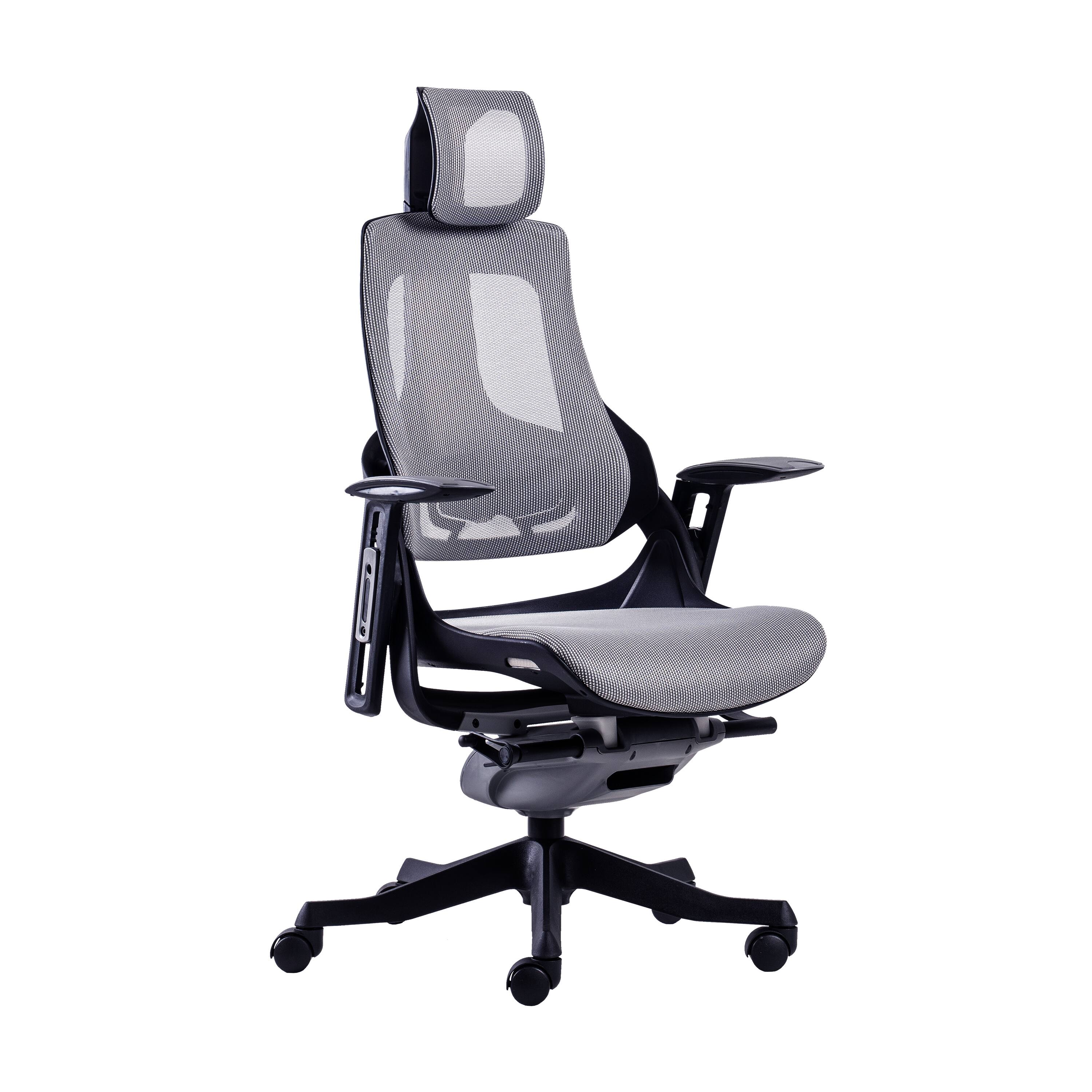 Left. Forest'nSky - Techni Mobili Luxury High-Back Ergonomic Executive Chair, Grey - Gray.