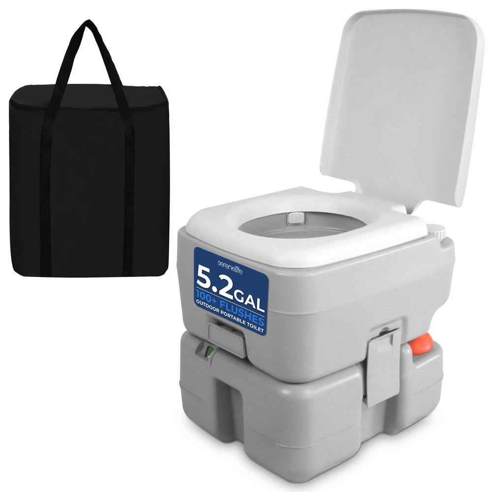 Serenelife 5.2 GAL 100+ Outdoor Flushes Portable Toilet