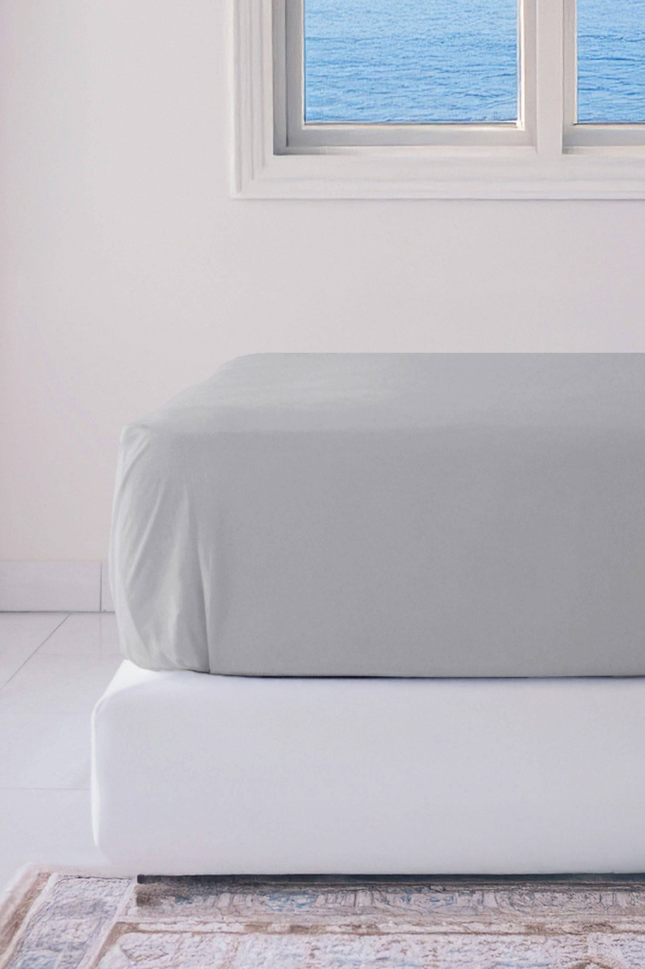 Alt View 1. BedVoyage - Luxury 100% viscose from Bamboo Fitted Sheet, Queen - Stone - Stone.