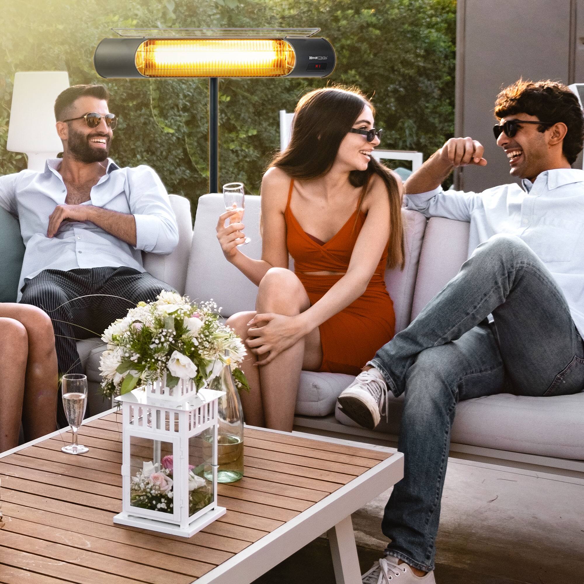 Alt View 2. Sengoku - Sengoku HeatMate Weatherproof Graphite Patio Heater with Stand and Remote, Black - Black.