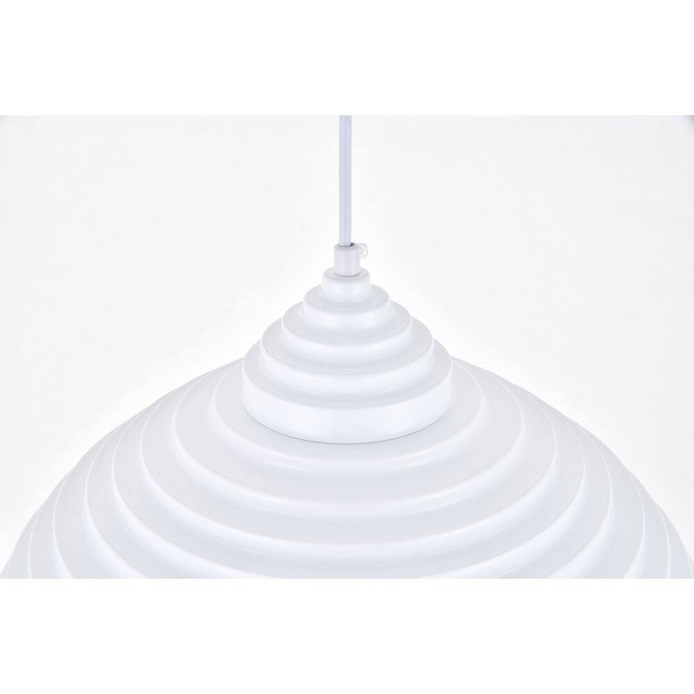Alt View 1. Living District - Circa 1 Light White Pendant - White.