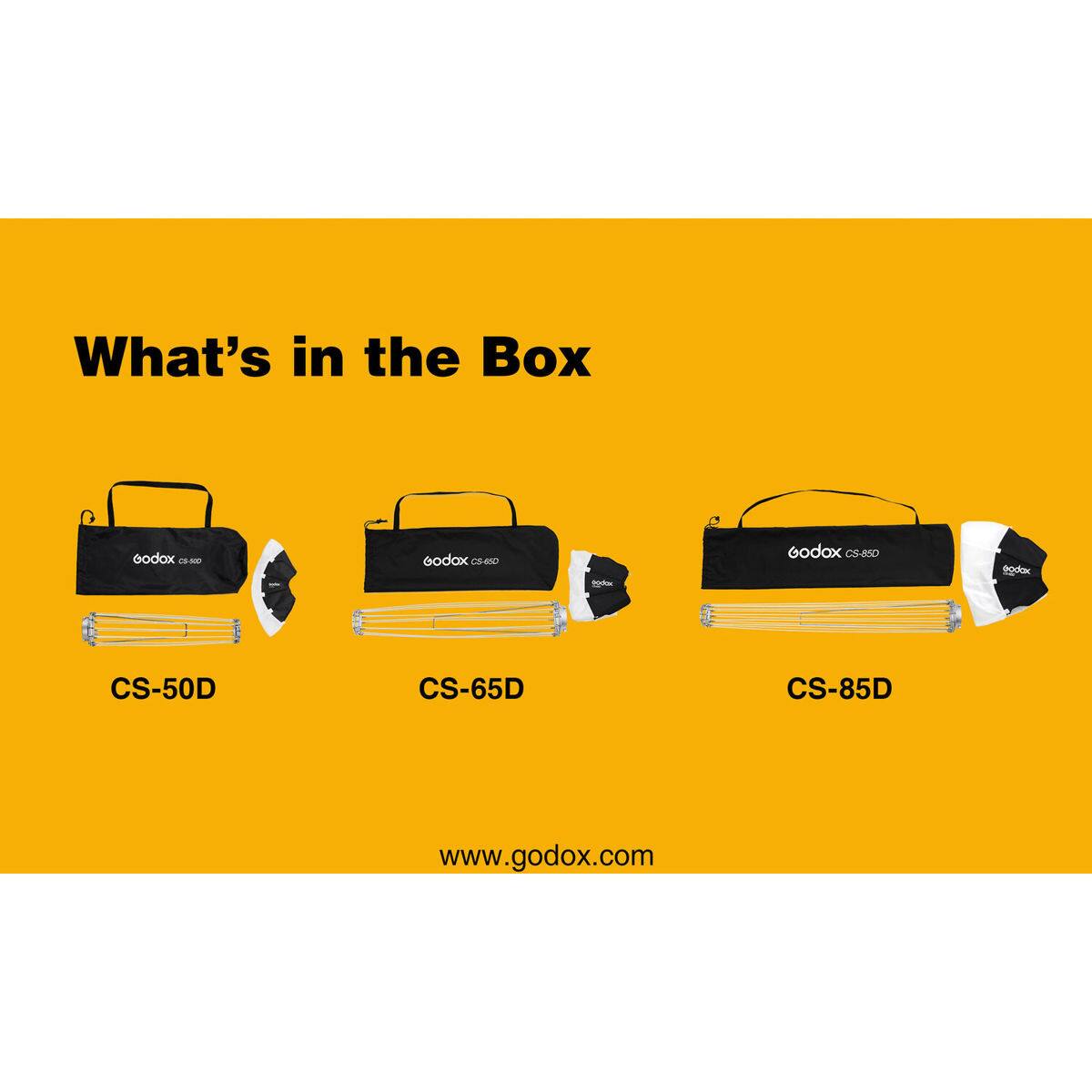 What's in the Box

eodox - eodax CE-MND

Godox CS-850

Sodax CS-50D CS-65D CS-85D

www.godox.com