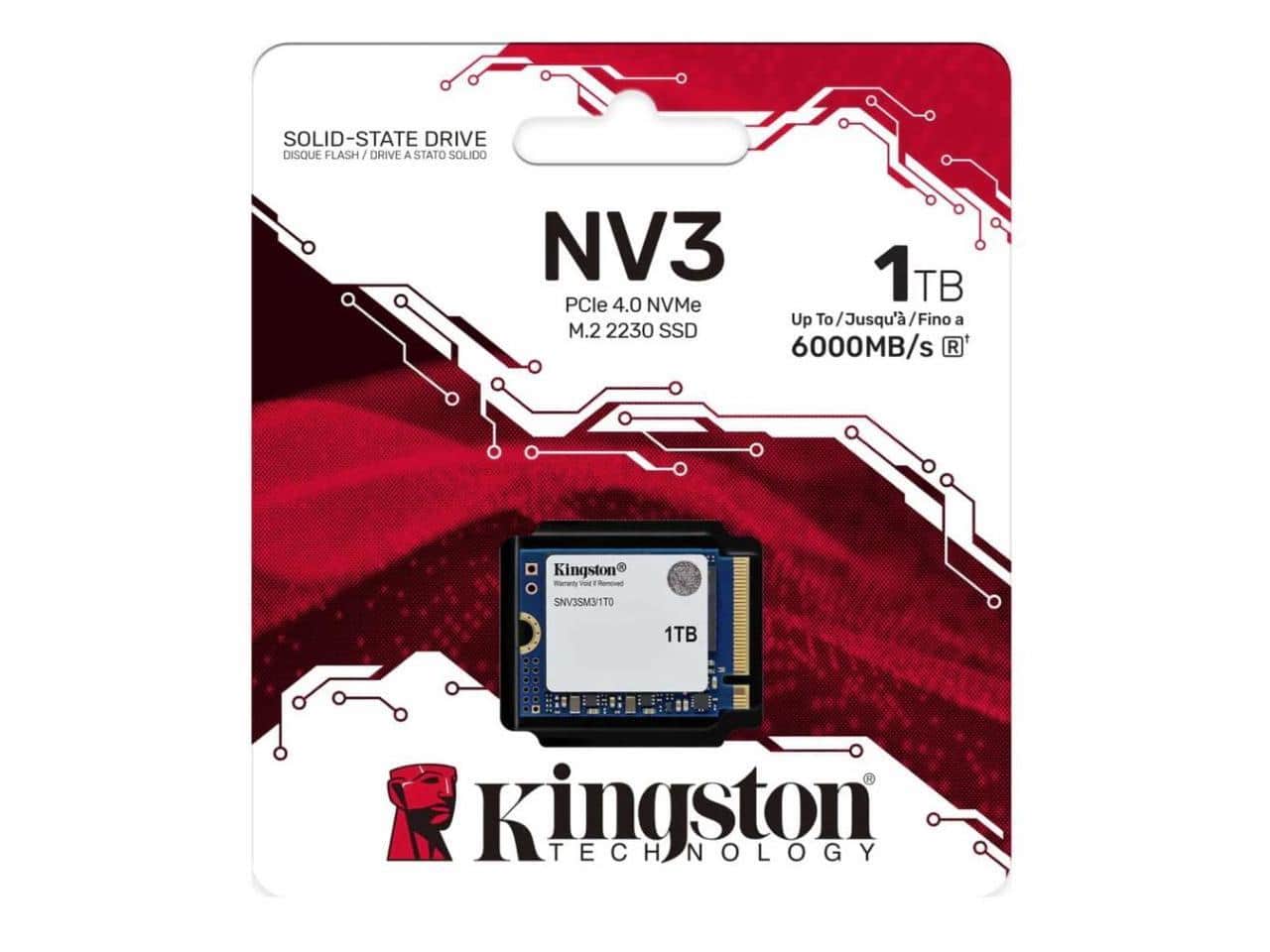 Kingston NV3 M.2 2230 1TB PCIe 4.0 x4 NVMe Internal Solid State