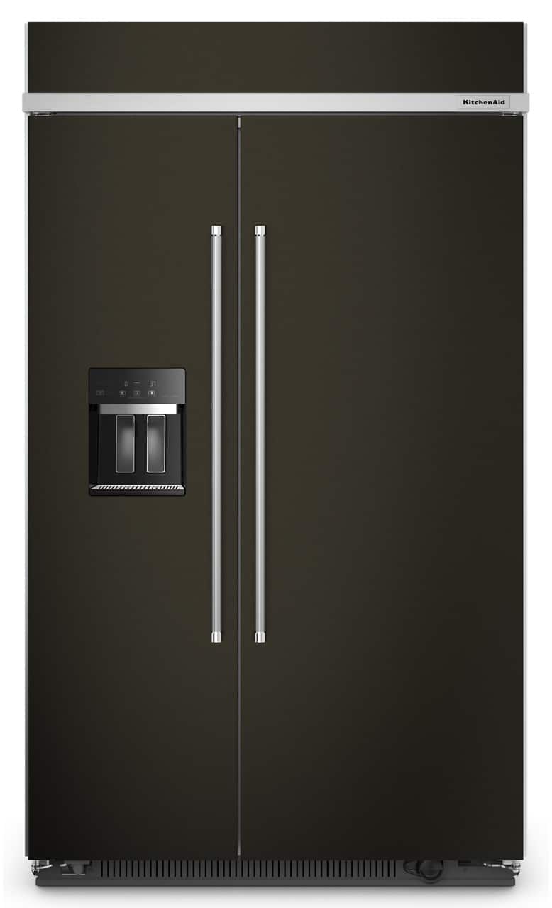 KitchenAid - 29.4 Cu. Ft. Side-by-Side Refrigerator with Ice and Water Dispenser - Black Stainless Steel - Front_Zoom