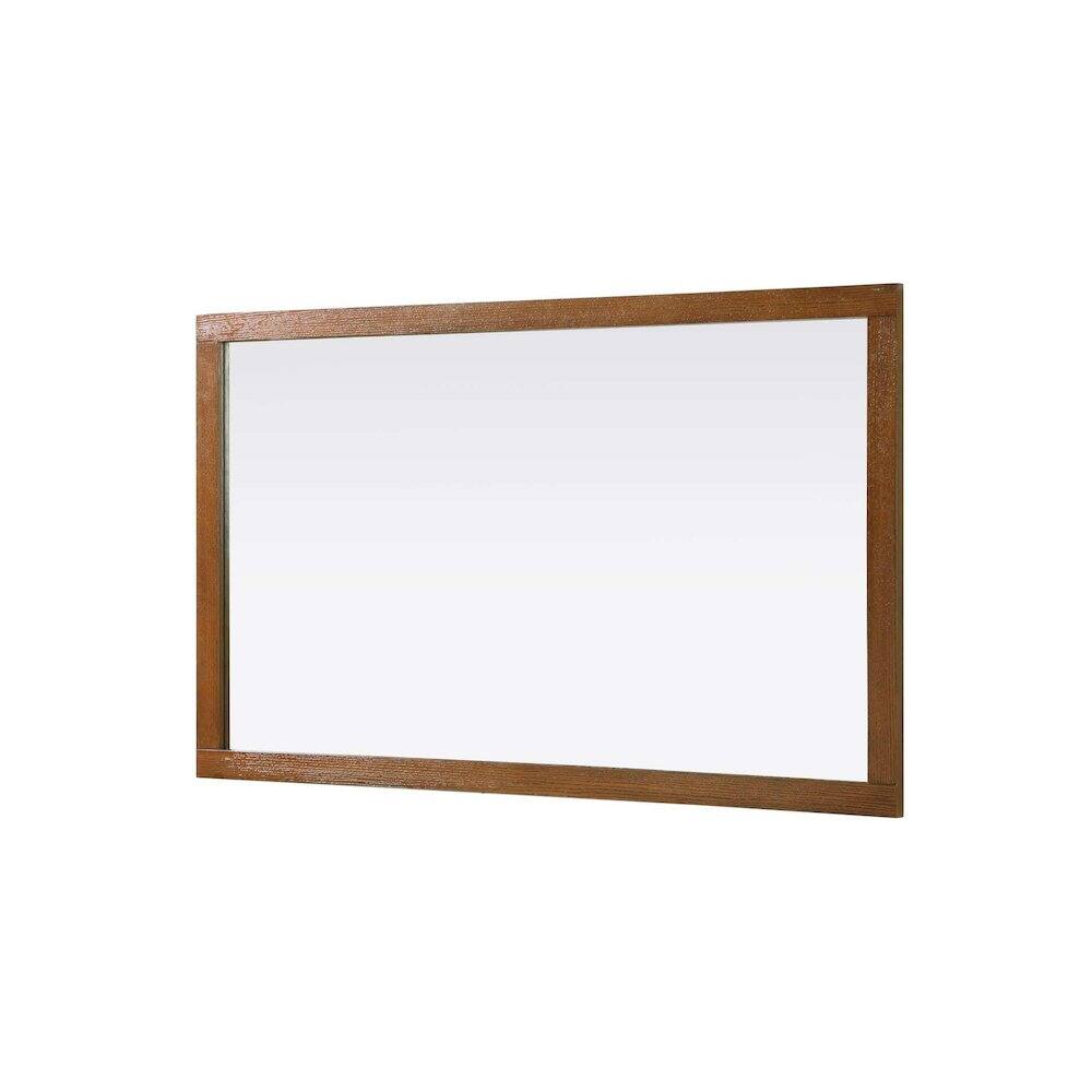 Left. Elegant Kitchen and Bath - Noah Wooden Rectangle Mirror 60 x 36 in Brandy Walnut - Brandy Walnut.