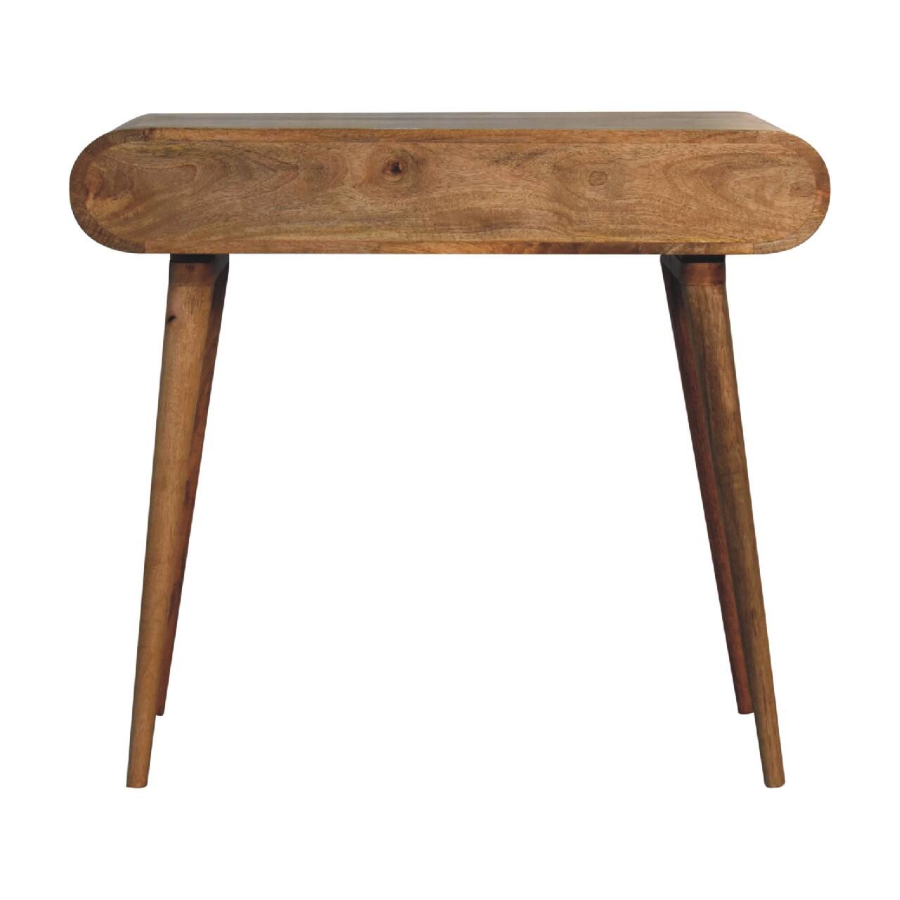 Alt View 6. Artisan Furniture - Artisan Furniture Solid Wood Curved Chestnut Writing Desk - Brown.