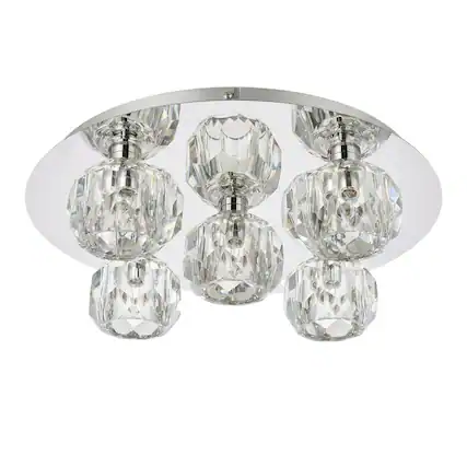 Front. Elegant Lighting - Graham 5 Light Ceiling Lamp in Chrome - Chrome And Clear.