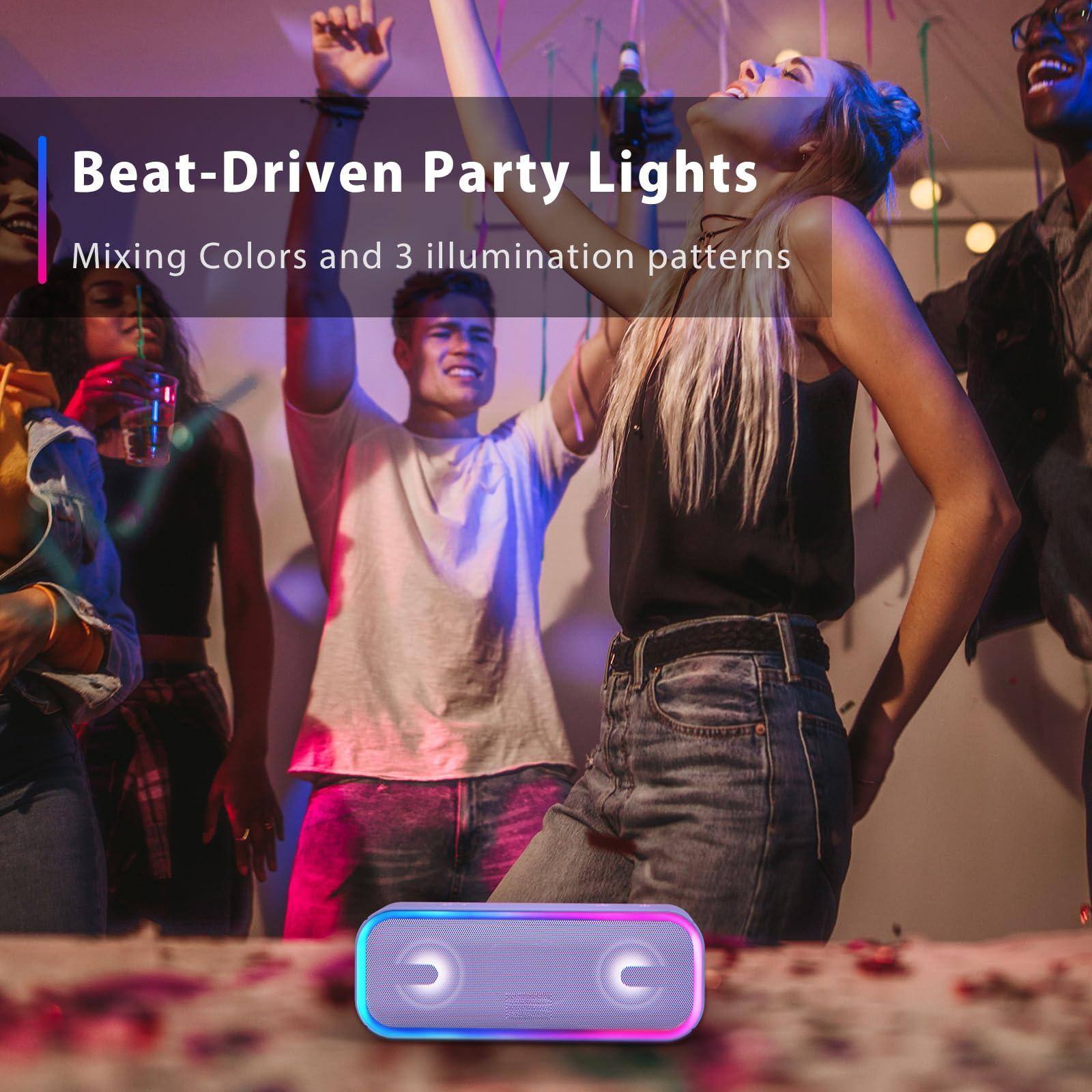 Beat-Driven Party Lights  
Mixing Colors and 3 Illumination Patterns