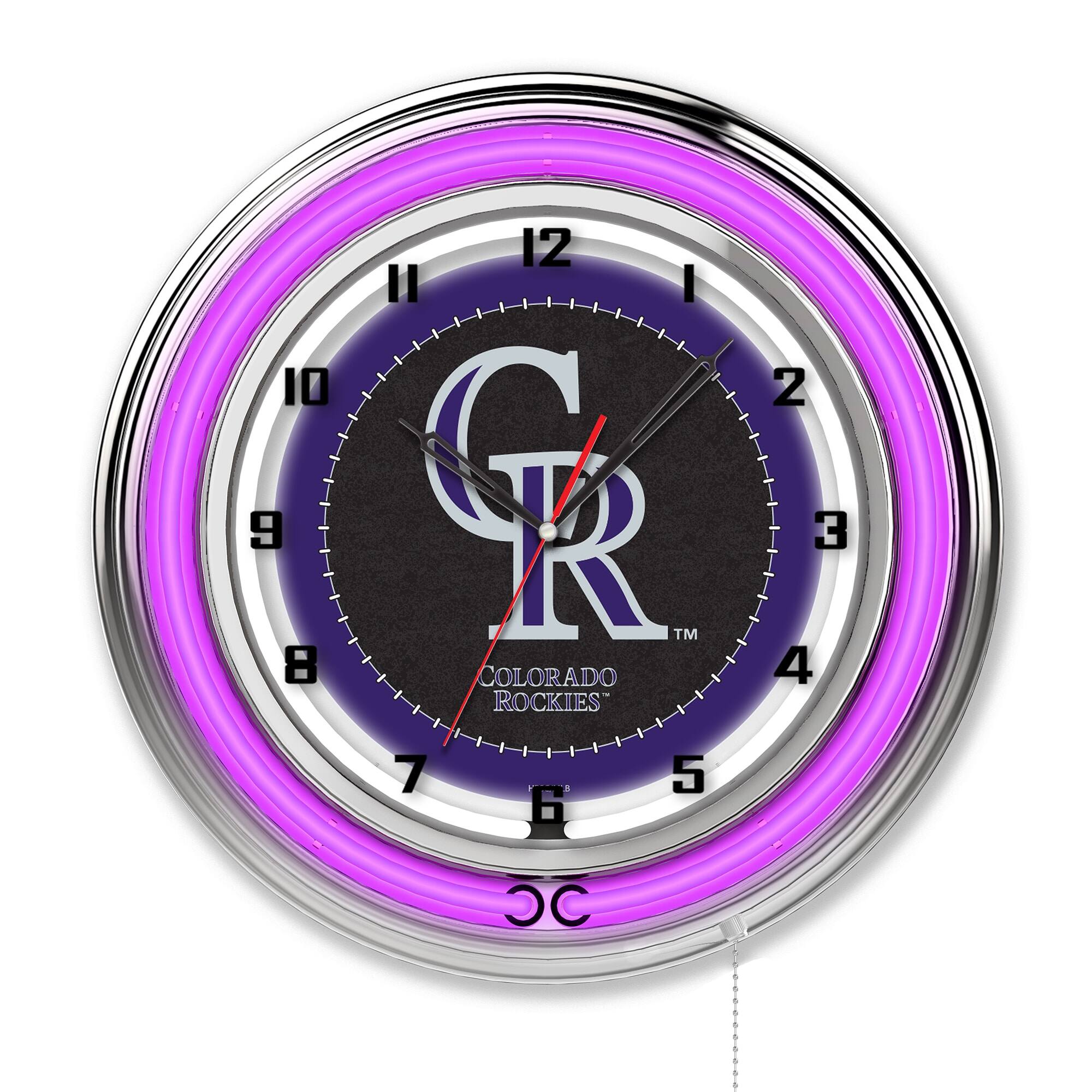 Holland Bar Stool Co. - Colorado Rockies 19" Double Neon Wall Clock - Multicolor
