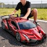 Veeniix - V991 Transform Remote Control Car, 1:10 Big Size,One-Key Deformation, Robot Toys Gifts for Boys and Girls - Red