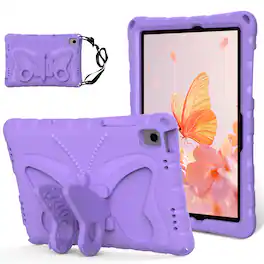 Dteck - Kids Case for Apple iPad (A16) 11" 2025/Pro 11 (2024)/10th Gen (2022) with Strap & Stand,Shockproof EVA Protective Cover - Lightpurple