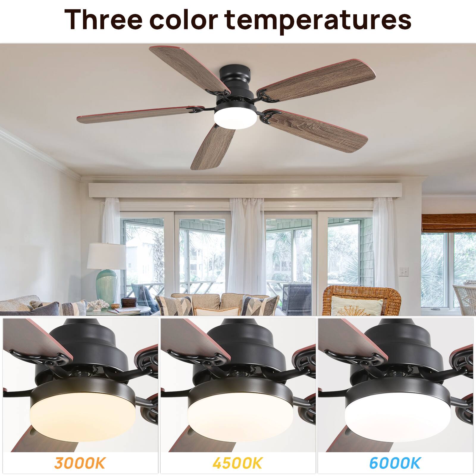 Three color temperatures

3000K

4500K

6000K