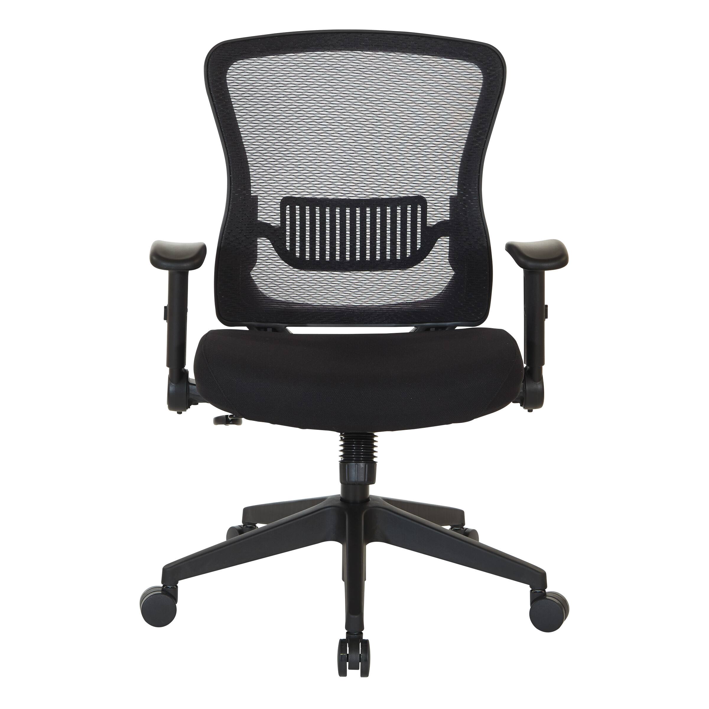 Front. Office Star Products - Dark Air Grid Back Managers Chair - Black.